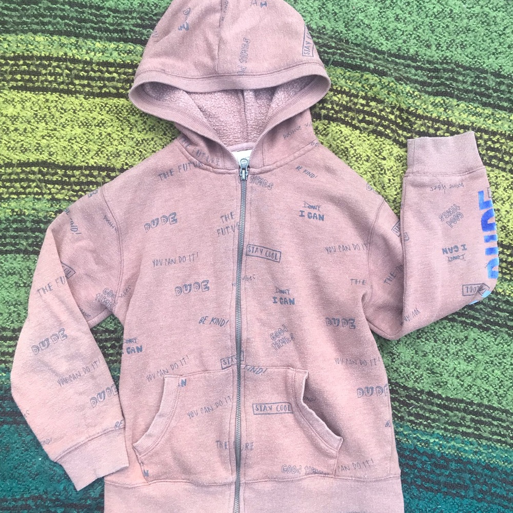 Peek Brown Hoodie with Words Print